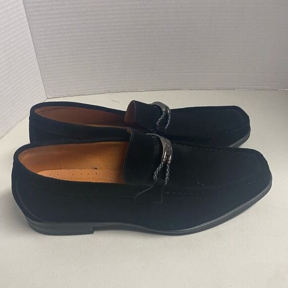 STACY ADAMS Men’s Moc Toe Black Suede Loafers Slip On With Dust Bag  Size 11.5M - Picture 10 of 14